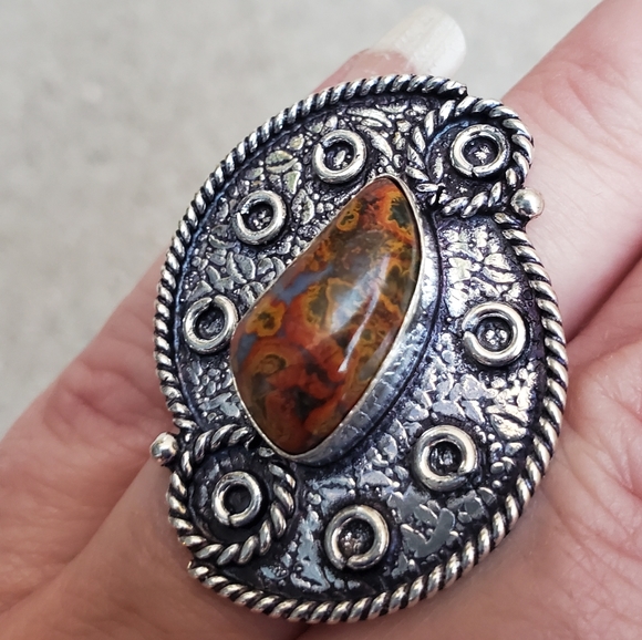 New Seam Agate 925 Silver Ring. - Picture 5 of 16